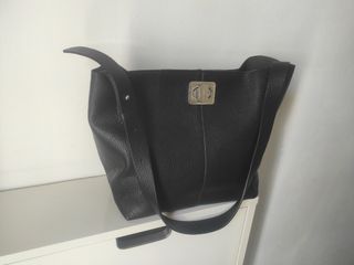 Bolso negro hombro - Piel
