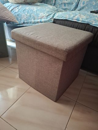 Puf baúl almacenaje marrón