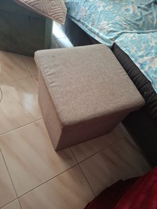 Puf baúl almacenaje marrón