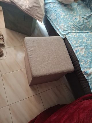 Puf baúl almacenaje marrón