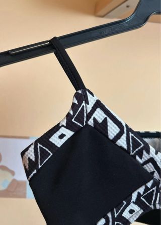 Top negro blanco - crop top