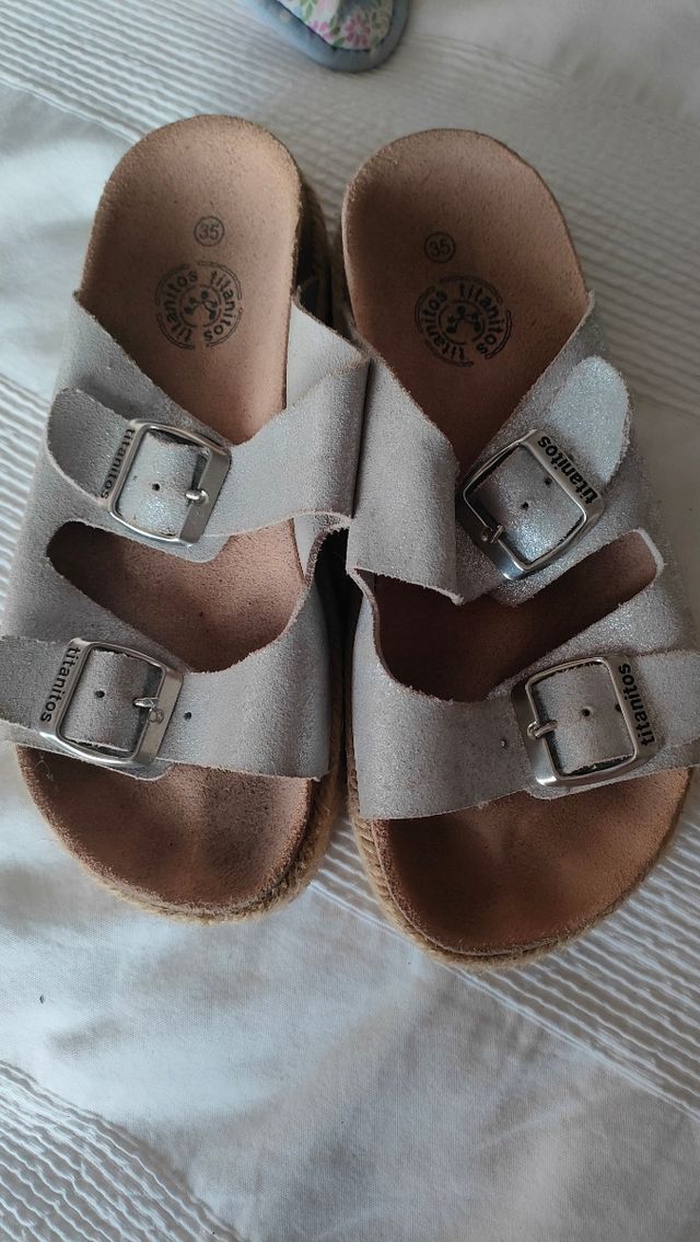 Sandalias Titanitos niña 35 Plata
