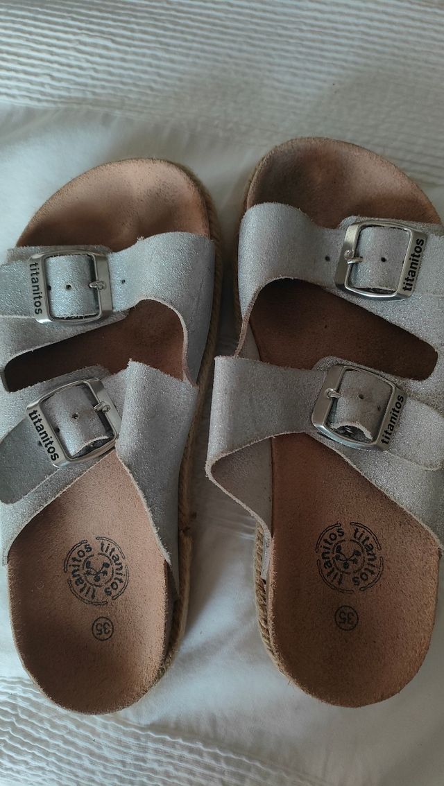 Sandalias Titanitos niña 35 Plata