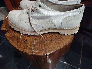 Scarpe stringate beige/argento