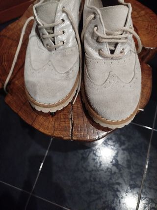 Scarpe stringate beige/argento
