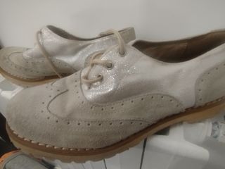 Scarpe stringate beige/argento