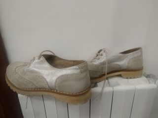 Scarpe stringate beige/argento