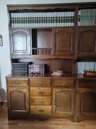 Mueble librero provenzal madera de 2 módulos.