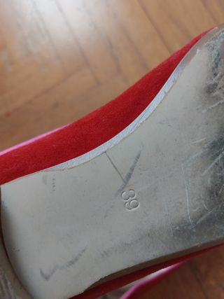 Ballerine Pregunta rosse e rosa in camoscio