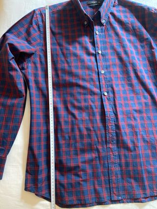 CAMISA DE CUADROS MANGO AZUL Y ROJA