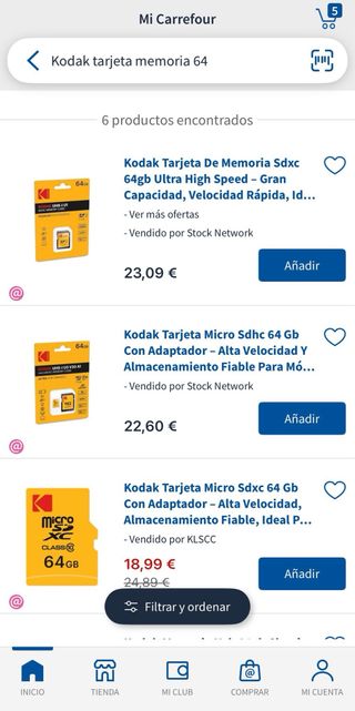 Tarjeta de memoria Kodak 64GB 