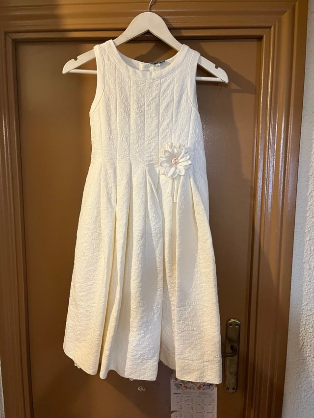 Vestido niña blanco roto - talla 14