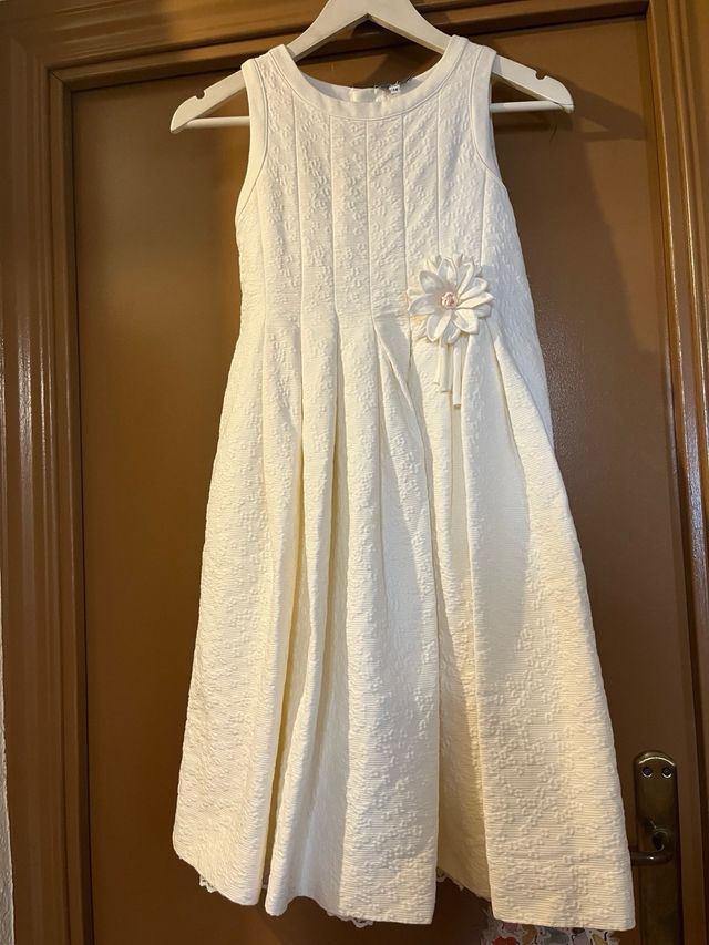 Vestido niña blanco roto - talla 14