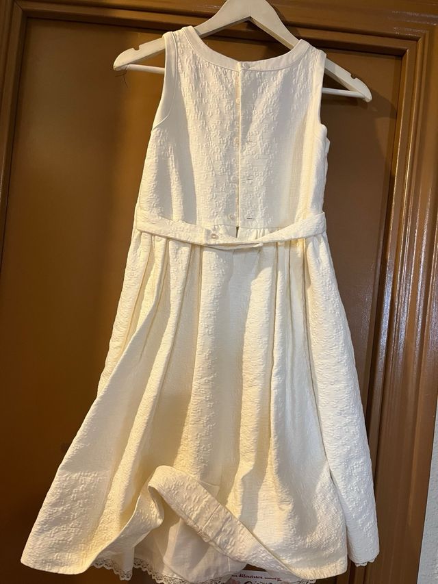 Vestido niña blanco roto - talla 14