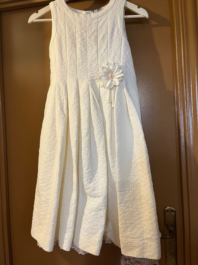 Vestido niña blanco roto - talla 14
