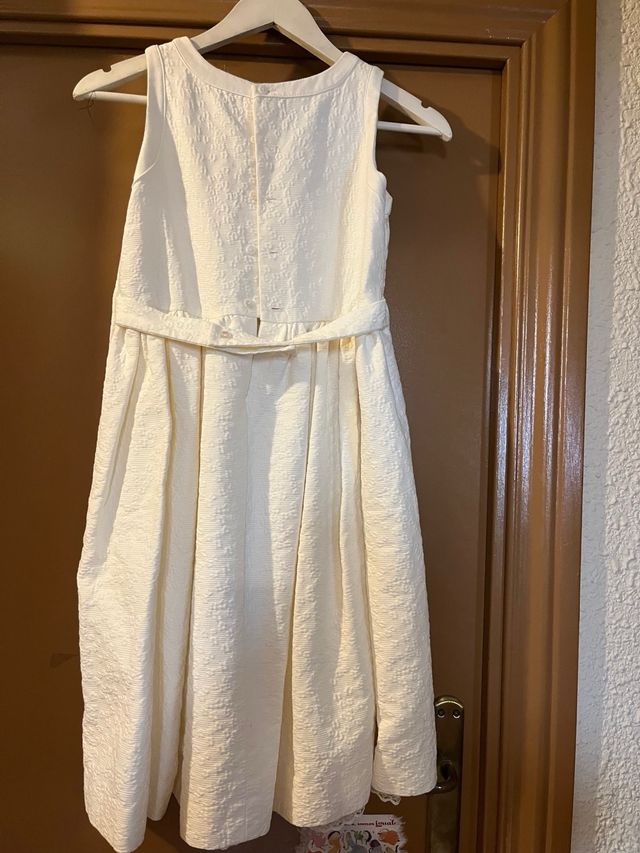 Vestido niña blanco roto - talla 14