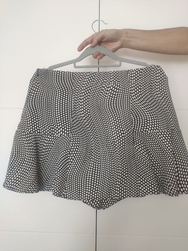 Falda pantalón STRADIVARIUS - blanco y negro