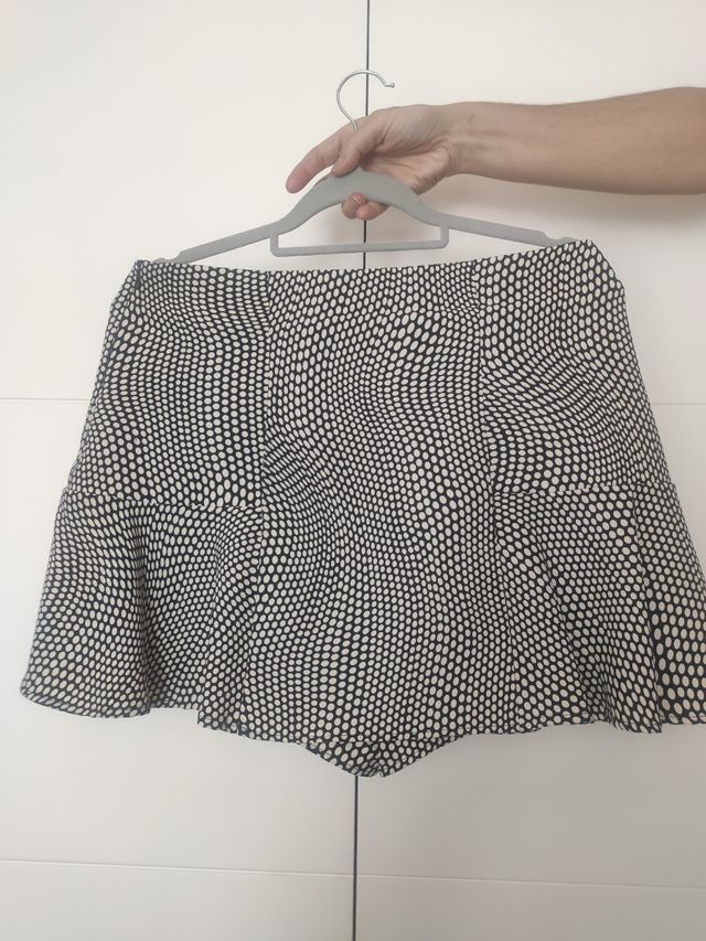 Falda pantalón STRADIVARIUS - blanco y negro
