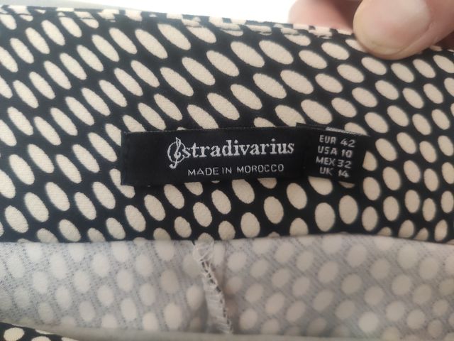 Falda pantalón STRADIVARIUS - blanco y negro
