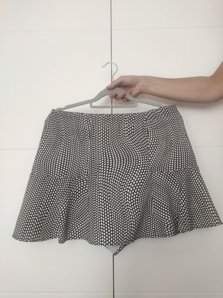 Falda pantalón STRADIVARIUS - blanco y negro 