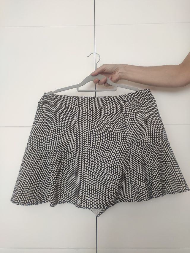 Falda pantalón STRADIVARIUS - blanco y negro