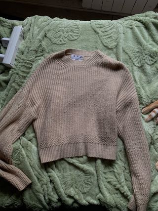 Jersey de punto beige oscuro