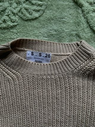 Jersey de punto beige oscuro