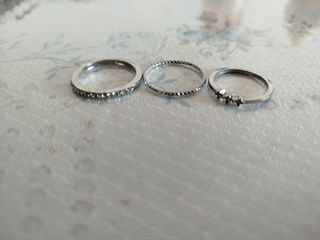 Juego de 3 anillos plateados