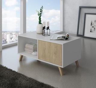 Mesa centro blanco & madera