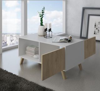 Mesa centro blanco & madera