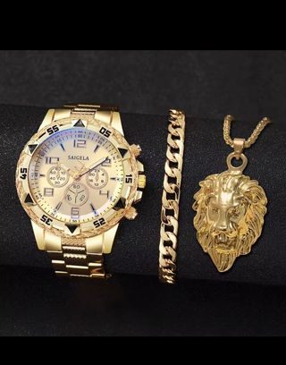 Reloj SAIGELA dorado - 3 piezas