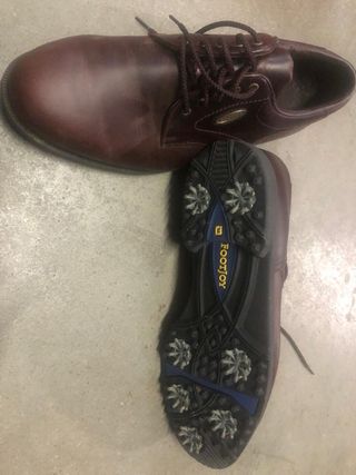 Zapatos golf - Verde oliva y blanco