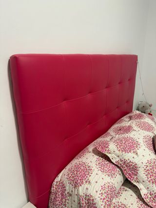 Cabecera cama piel sintética rosa
