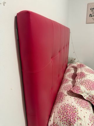 Cabecera cama piel sintética rosa