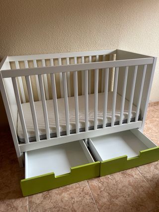 Cuna Ikea + colchón + cajones