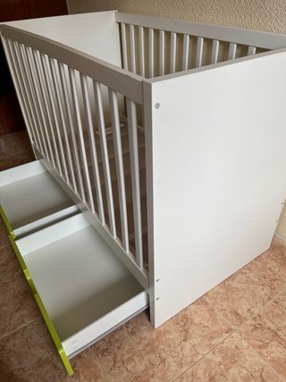 Cuna Ikea + colchón + cajones