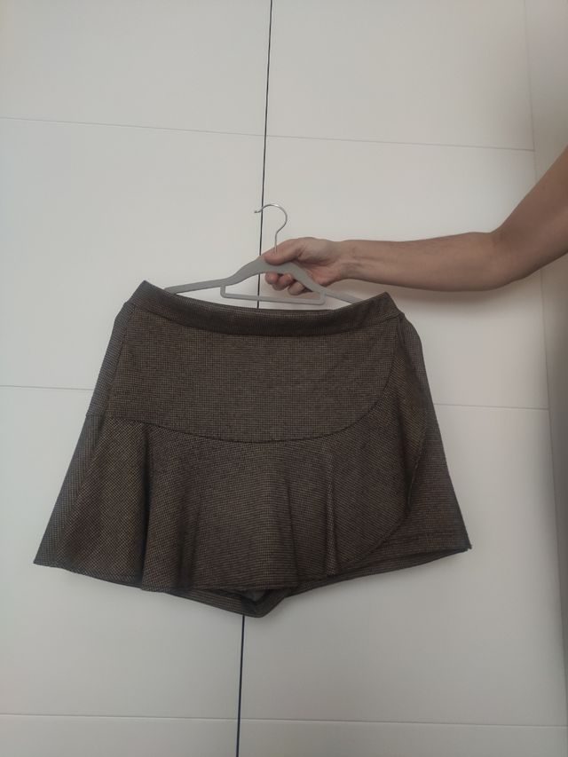 Falda pantalón Stradivarius marrón