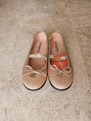 Zapatos Conguitos niña dorados