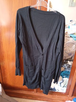 Chaqueta negra larga