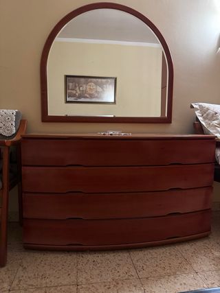 Dormitorio madera: Cabecero + mesita +armario 