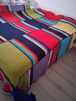Colcha tejida multicolor - Lana