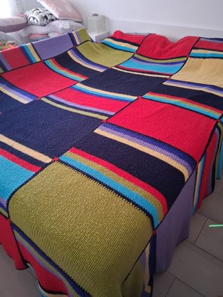 Colcha tejida multicolor - Lana