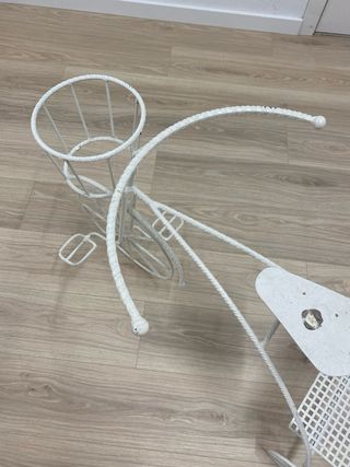 Macetero bicicleta metal blanco