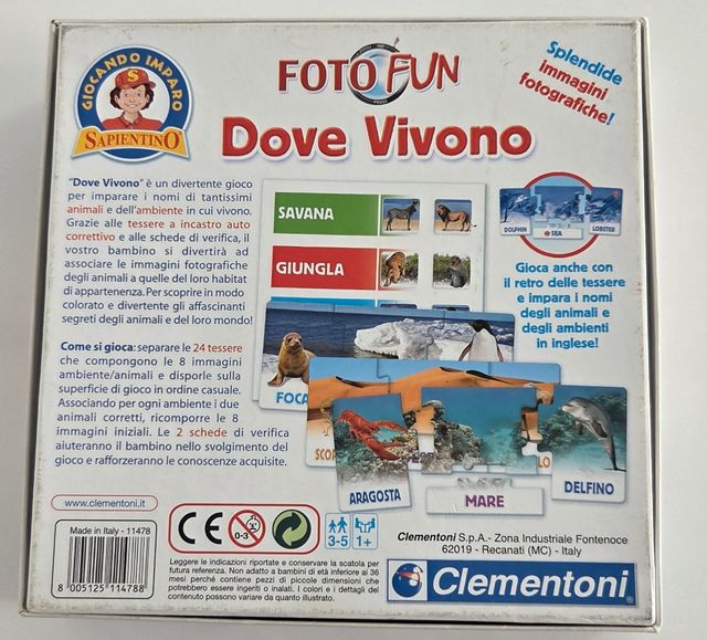 Puzzle Clementoni Sapientino Foto Fun Dove Vivono.