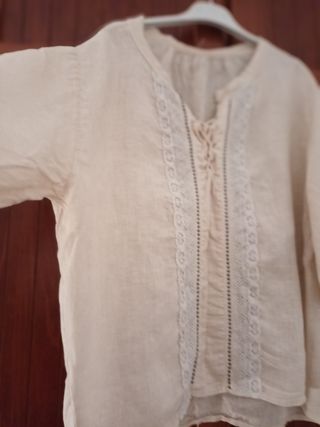 Blusa lino beige
