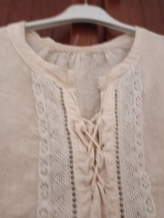 Blusa lino beige