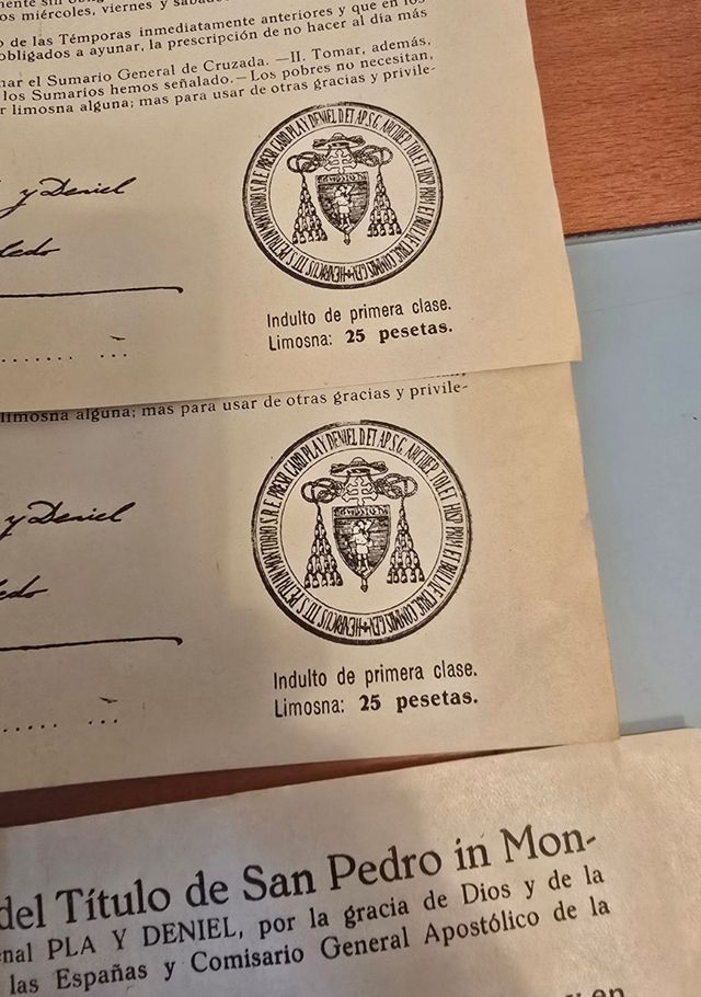Bulas e Indulgencias para 1956 San Peetro Montorio