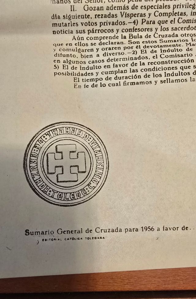 Bulas e Indulgencias para 1956 San Peetro Montorio