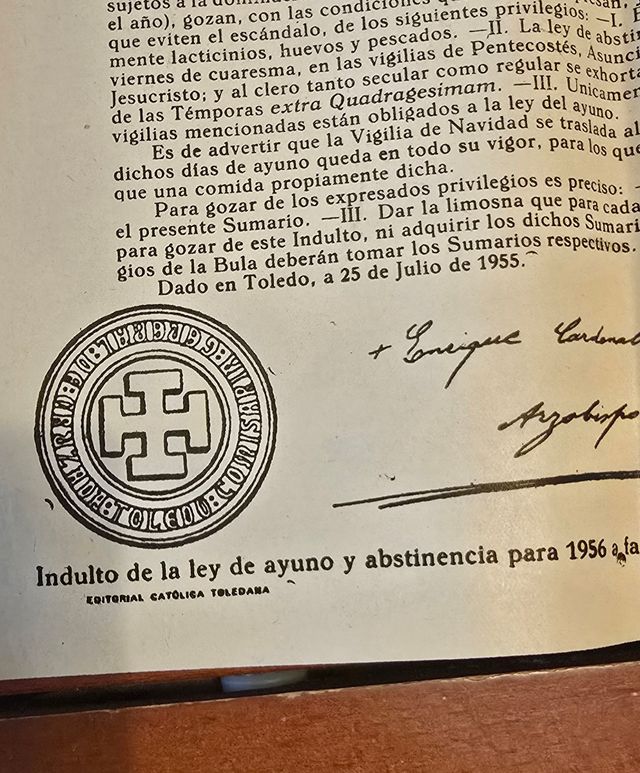 Bulas e Indulgencias para 1956 San Peetro Montorio
