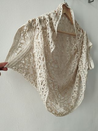 Chaleco crochet beige fiesta